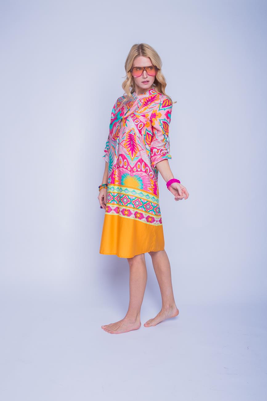Emily van den Bergh - Blusen-Kleid mit Stehkragen