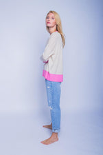 Emily van den Bergh - Oversized Pullover sand/pink
