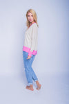 Emily van den Bergh - Oversized Pullover sand/pink