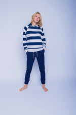 Emily van den Bergh - Hoody navy/white stripe